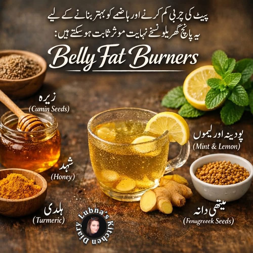 LubnaMughal's tweet image. To help reduce belly fat and improve digestion, here are five effective homemade remedies:
#lubnaskitchendiary #healthytips #selfcare