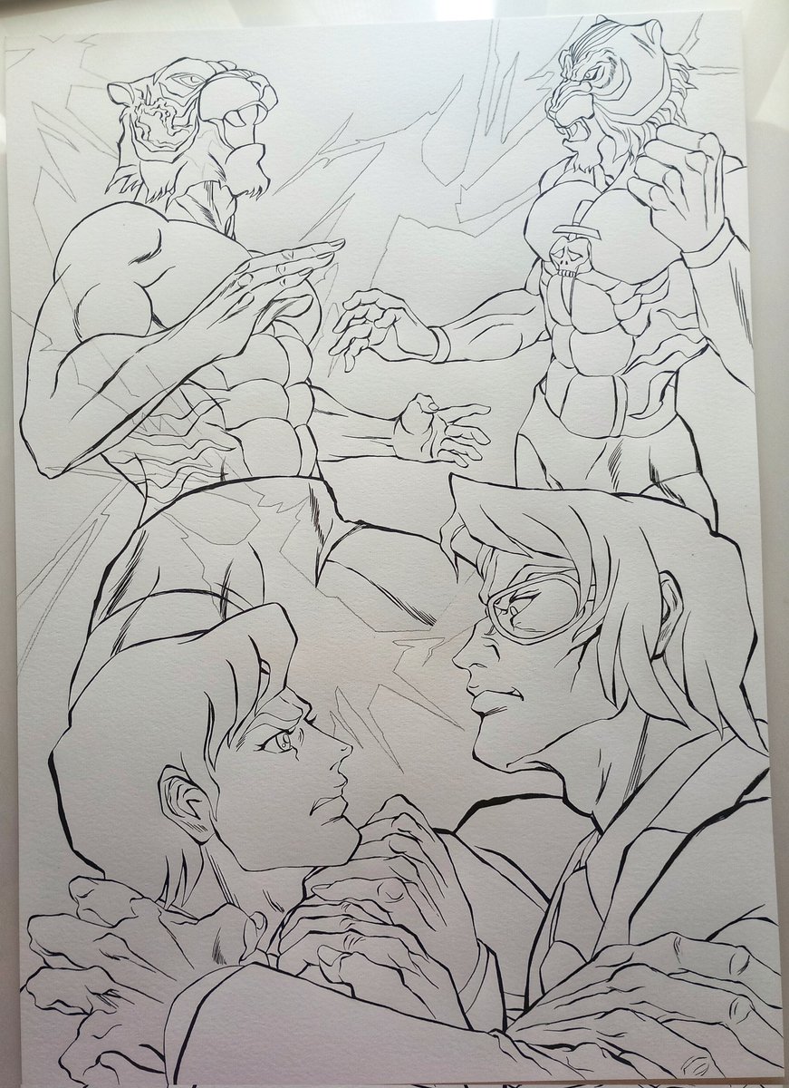 mieuxmieux_x's tweet image. #WIP　#ペン画
ペン入れ終わり。
線の太さは彩色後に足す。