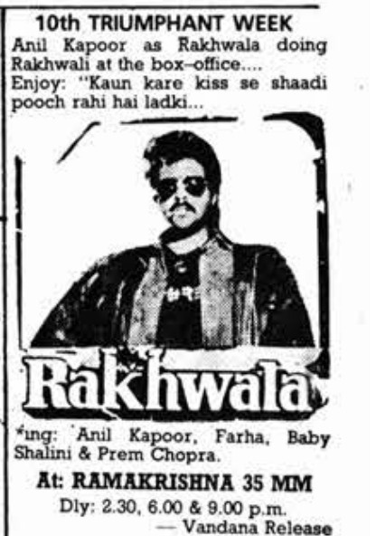 MoviesUpdatez's tweet photo. #37YearsOfRakhwala
Hyderabad,Ramakrishna35 84 Days Run.
Replaced with #Mujrim
@AnilKapoor #Farah @AzmiShabana
@SureshProdns #Rakhwala https://t.co/niZO2KLGfm