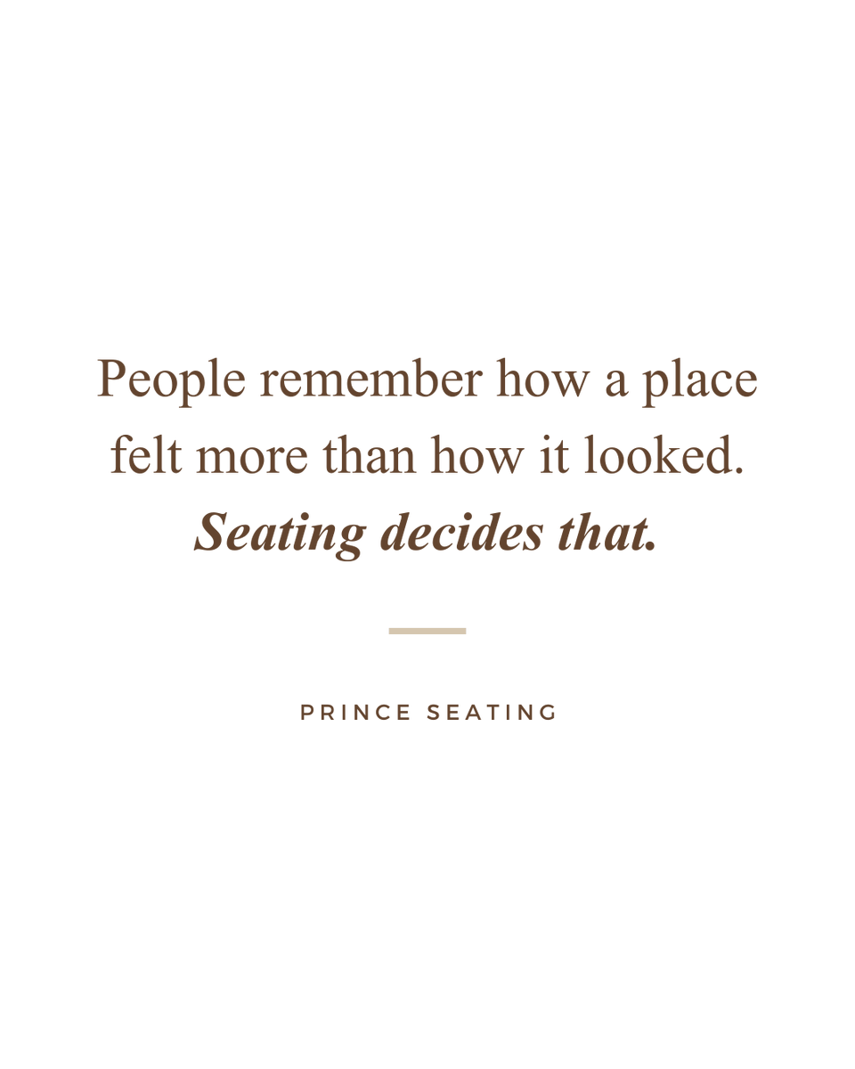 PrinceSeating's tweet photo. Not every space gets remembered. But the ones where you sit a little longer do.

Good seating doesn’t try too hard, it just feels right the moment you use it. https://t.co/Tkn0rv04he