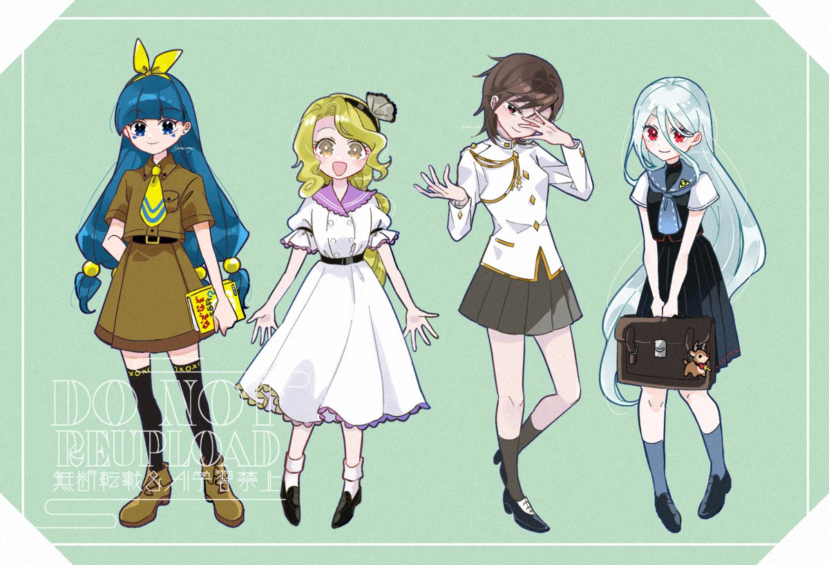 atori_ragi's tweet photo. 東方制服風アレンジ
馴子・ニナ・阿梨夜・ユイマン　#東方Projectㅤㅤㅤㅤ https://t.co/0yPmU6iYsX