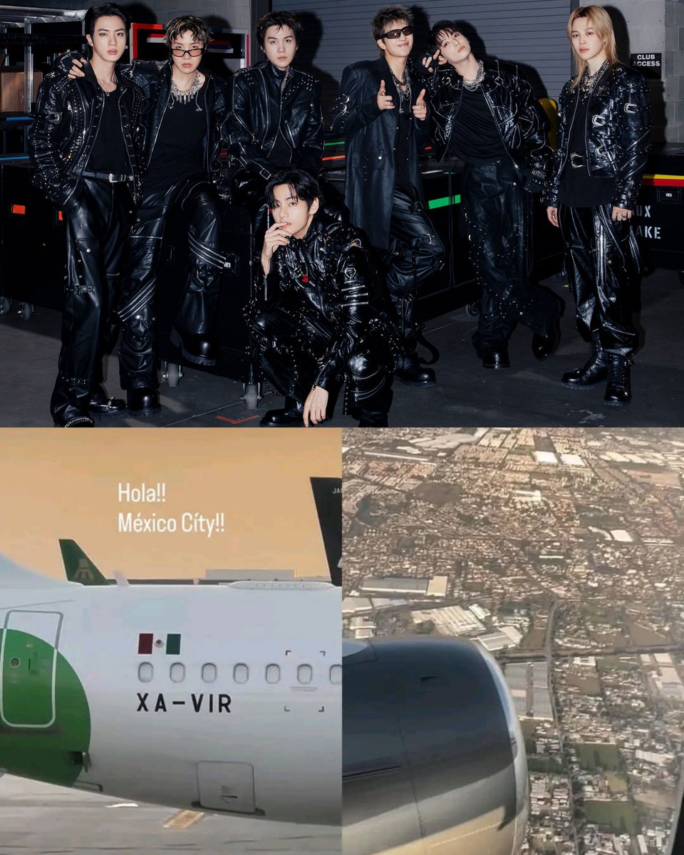 BIENVENIDO A MÉXICO BTS 🇲🇽

• El camarógrafo de BTS, Kim Sungmin, publicó en su cuenta imágenes del aterrizaje del avión en México ✈️