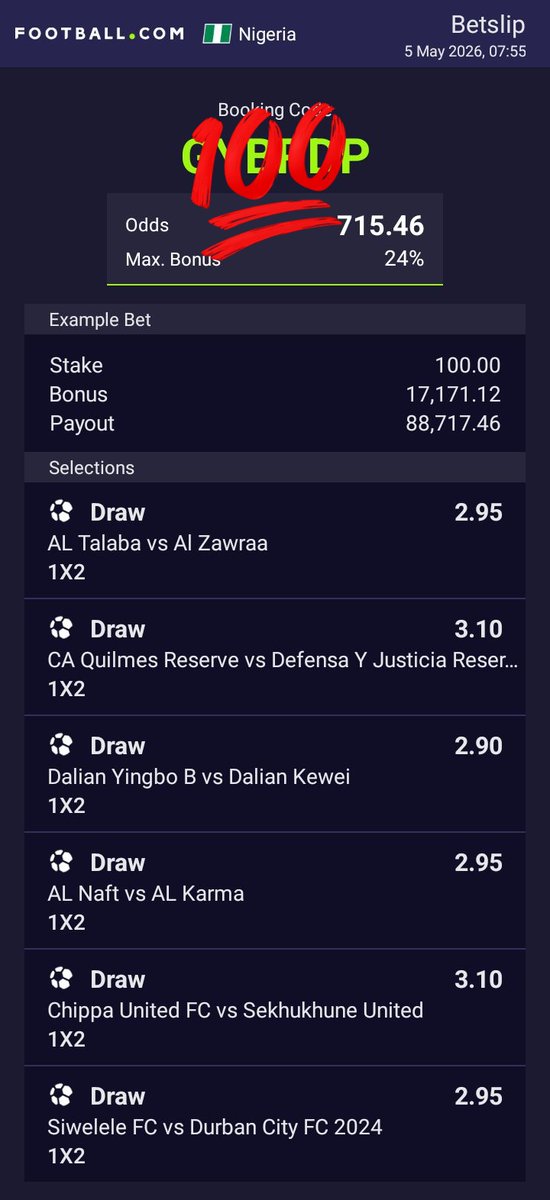 GYBRDP🎯
Drop your winning tickets by 9pm Nigeria time today.