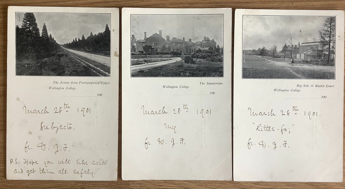 PaulSuttonKing's tweet image. If you went to a posh school the availability of postcards probably wouldn’t be a surprise. In the case of Wellington Collage they had their own railway station too. Here are some lovely early cards complete with Victoria stamps and collage station postmark #PostcardTuesday