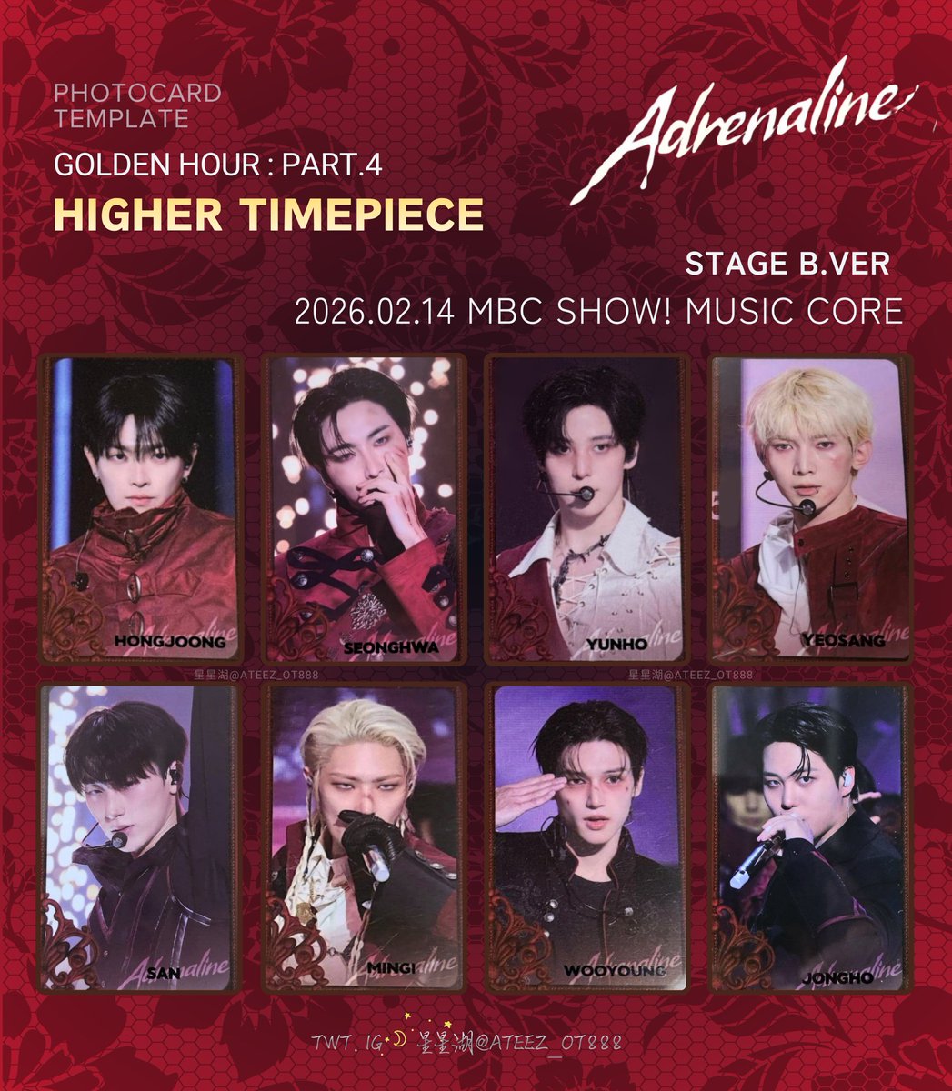 ATEEZ HIGHER adrenaline timepiece トレカ A ATEEZ - [TIME PIECE] (MD Adrenaline PHOTO CARD TYPE A