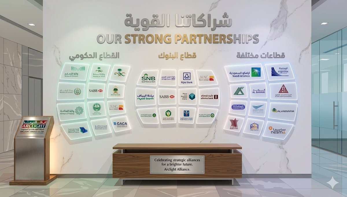 Arclight_lmt's tweet photo. أركلايت ليست مجرد مورد إنارة… بل شريك استراتيجي يرافق المشروع من الفكرة الأولى حتى آخر تفصيلة تنفيذية.  نقدّم حلولًا مدروسة، جودة يمكن الاعتماد عليها، وشراكات تُبنى على الثقة والنتائج. 
 لأن نجاح المشروع لا يحتاج منتجات فقط… بل يحتاج شريكًا يعرف الطريق.
 #StrategicPartner https://t.co/pwnRGxWHB2