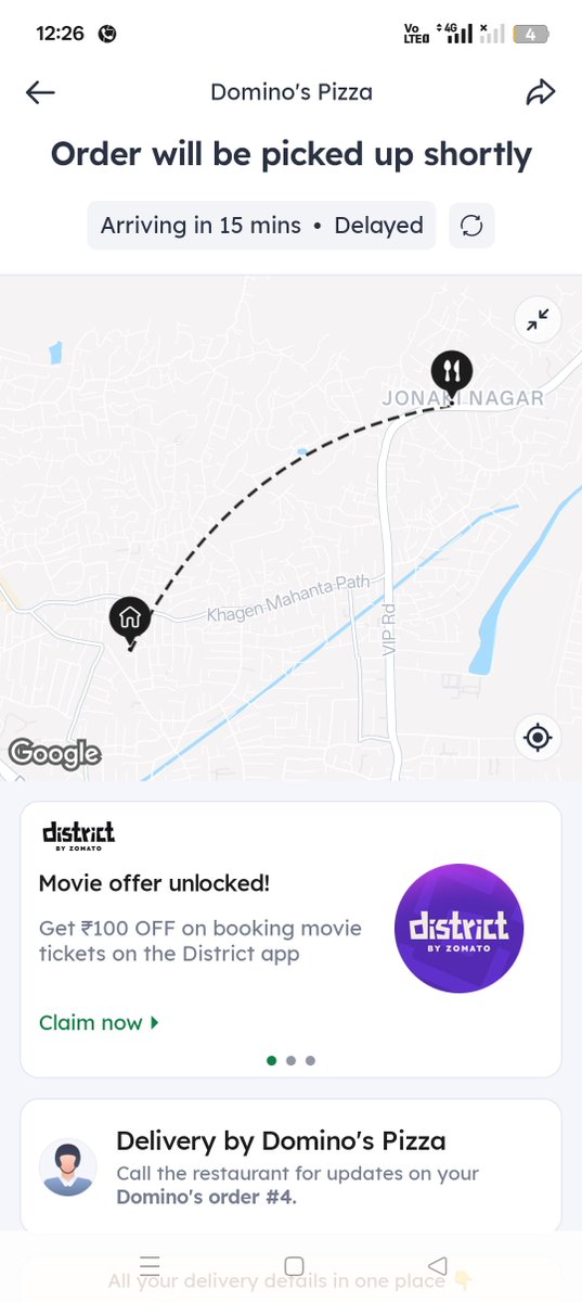 storieswitsarma's tweet photo. @zomato you made me wait for more than 1 hour for a pizza from @dominos . I pay you platform fee but you ask me to get in touch with the restaurant. #zomato #dominos #badservice https://t.co/shZJN9ACtO