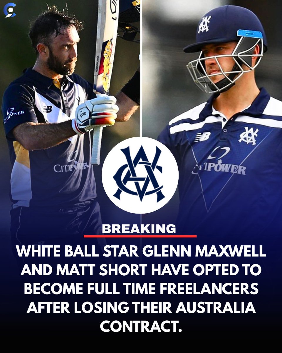 cricketimpluse's tweet image. Glenn Maxwell and Matt Short go freelance, stepping away from Cricket Australia contracts to chase global T20 leagues while still repping Victoria cricket team 💼🌍🏏

#Australia #T20Cricket #CricketImpluse