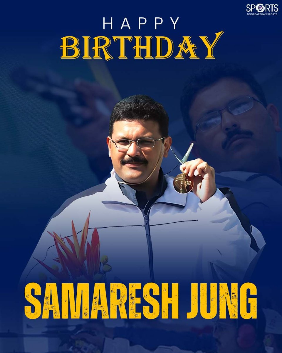 ddsportschannel's tweet image. Wishing a very Happy Birthday to Samaresh Jung 🥳

A name that brought glory with his precision and consistency—7 CWG gold medals, 2 Asian Championships silver medals, and a bronze at the 2014 Asian Games.

A true inspiration on and off the range!

#HappyBirthday #SamareshJung
