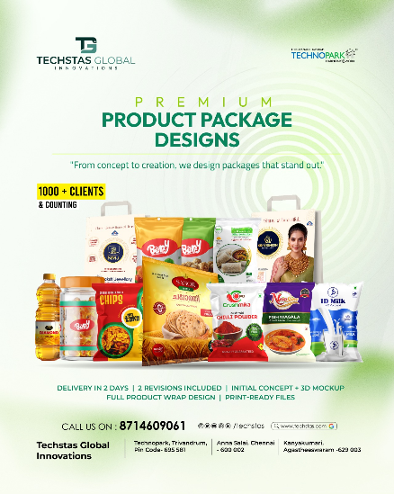 techstasglobal's tweet image. Packaging that sells, not just protects.

𝗧𝗲𝗰𝗵𝘀𝘁𝗮𝘀 𝗚𝗹𝗼𝗯𝗮𝗹 𝗜𝗻𝗻𝗼𝘃𝗮𝘁𝗶𝗼𝗻𝘀 creates 𝗽𝗿𝗲𝗺𝗶𝘂𝗺 𝗽𝗮𝗰𝗸𝗮𝗴𝗶𝗻𝗴 𝗱𝗲𝘀𝗶𝗴𝗻𝘀 that make your brand stand out.
techstas.com

#packagingdesign #productpackaging #branding 
#technoparktrivandrum