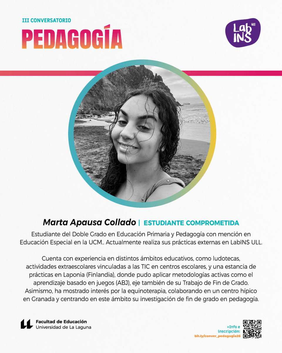 LabINS_ULL's tweet photo. 📝👟Además, se suman:
🔹@MDiosR, dir.ª #LabINS_ULL, como moderadora
🔹Inaugura Talía C. Morillo Lesme, vicedecana de @FacultadEducUll 
🔹Presentan Marta Apausa y Sara López, alumnas en prácticas en #LabINS_ULL.

Nos vemos el 13/05➡️🔗https://t.co/HVuU2V0cUr

@ull @fg_ull https://t.co/dnsHxKPHNZ