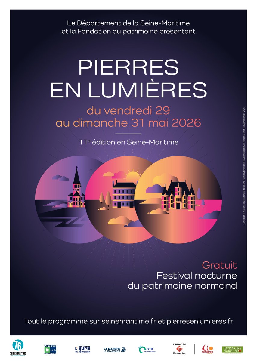 seinemaritime's tweet image. #CULTURE ✨ Hier soir se tenait la conférence de presse de présentation de l’opération Pierres en lumières 2026.

Du 29 au 31 mai, rendez-vous dans toute la Seine-Maritime pour découvrir le patrimoine illuminé.

Retrouvez les lieux et animations &amp;gt; pierresenlumieres.fr