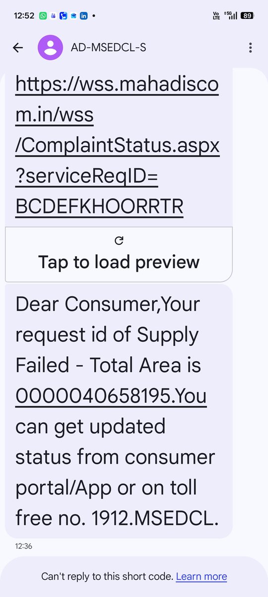 BhandupM84587's tweet photo. @MSEDCL I raised complaint again https://t.co/gPEsBRCPEn