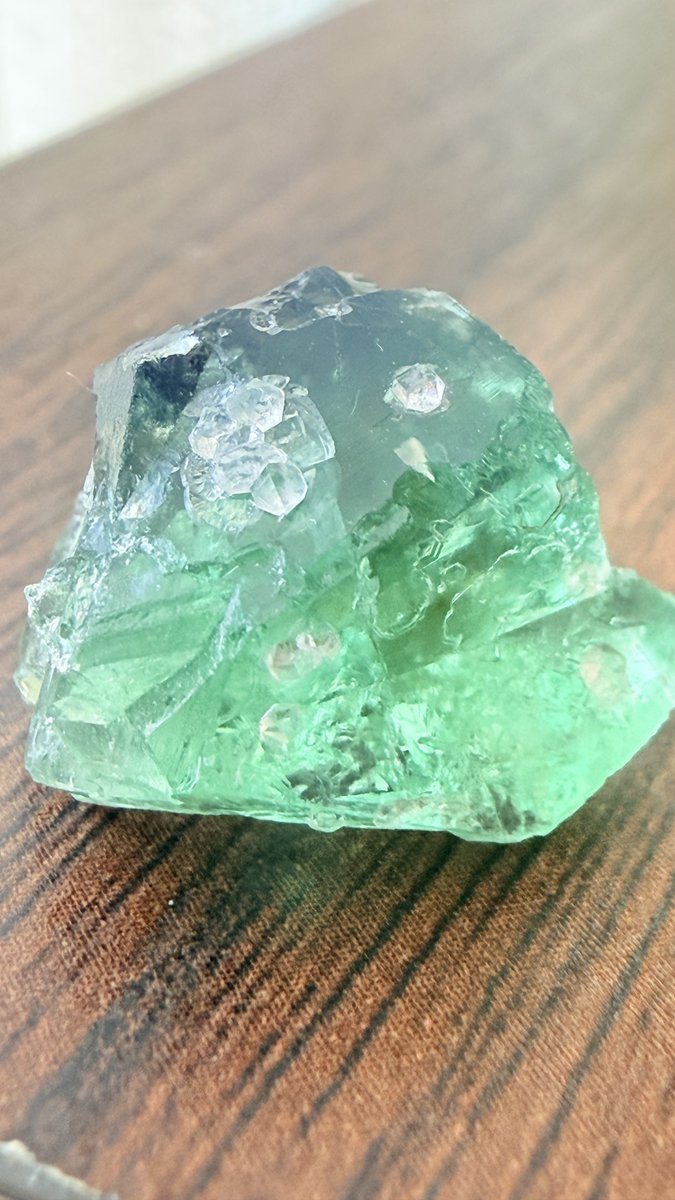 あとちっちゃい水晶がパラパラついてたフローライト、水晶の跡地がめちゃくちゃ可愛い

こういう共生鉱物の痕跡みたいな跡も可愛くて好きなんだけども、なんかこれ名前あるのかな🤔