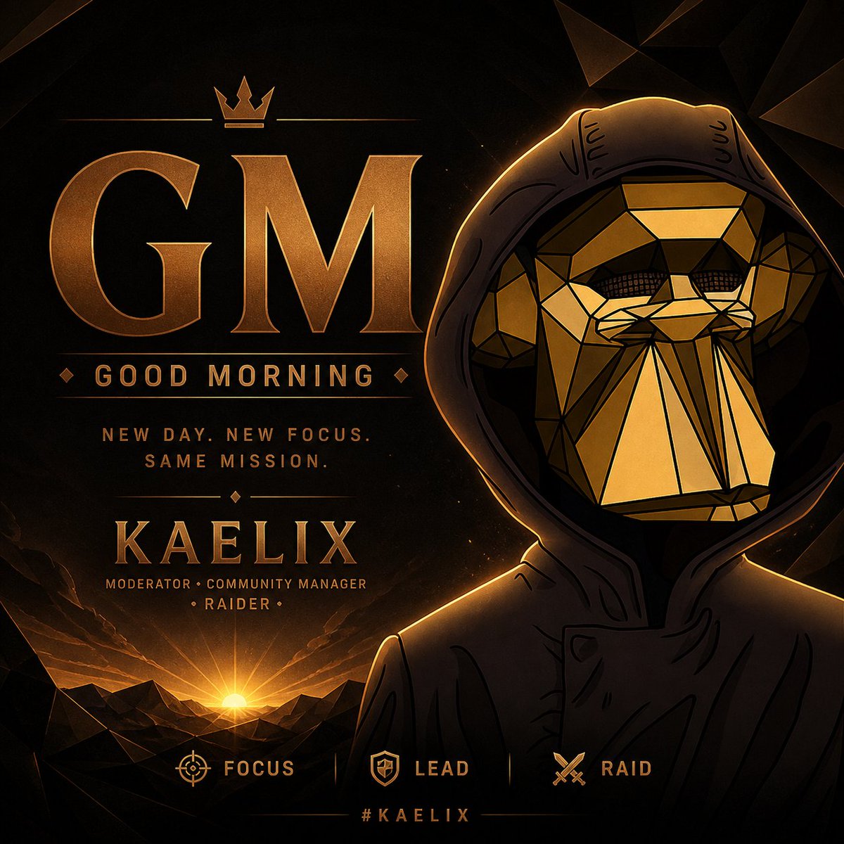 X_KAELIX's tweet photo. GM ☀️
Built different😎 Moving silent👾 Winning loud🔥
#KAELIX https://t.co/DuGIFhRjN9