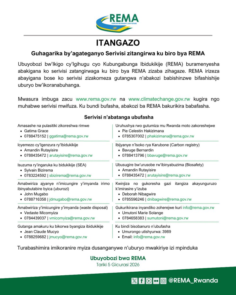 Rwanda Environment Management Authority tweet media