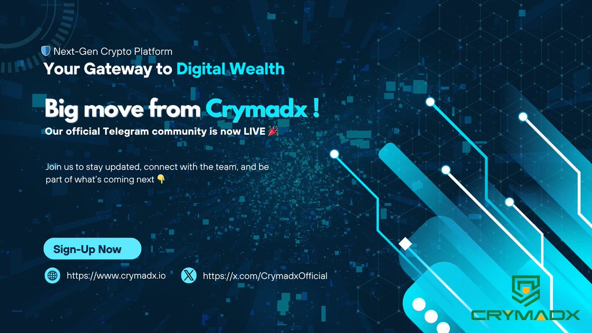 CrymadxOfficial's tweet image. 🚀Big move from Crymadx!

Our official Telegram community is now LIVE 🎉

Join us to stay updated, connect with the team, and be part of what’s coming next 👇

Join Telegram Channel : t.me/+MqbgEYWcyAU3N…

#Crymadx #Web3 #Crypto #Exchange #Airdrop