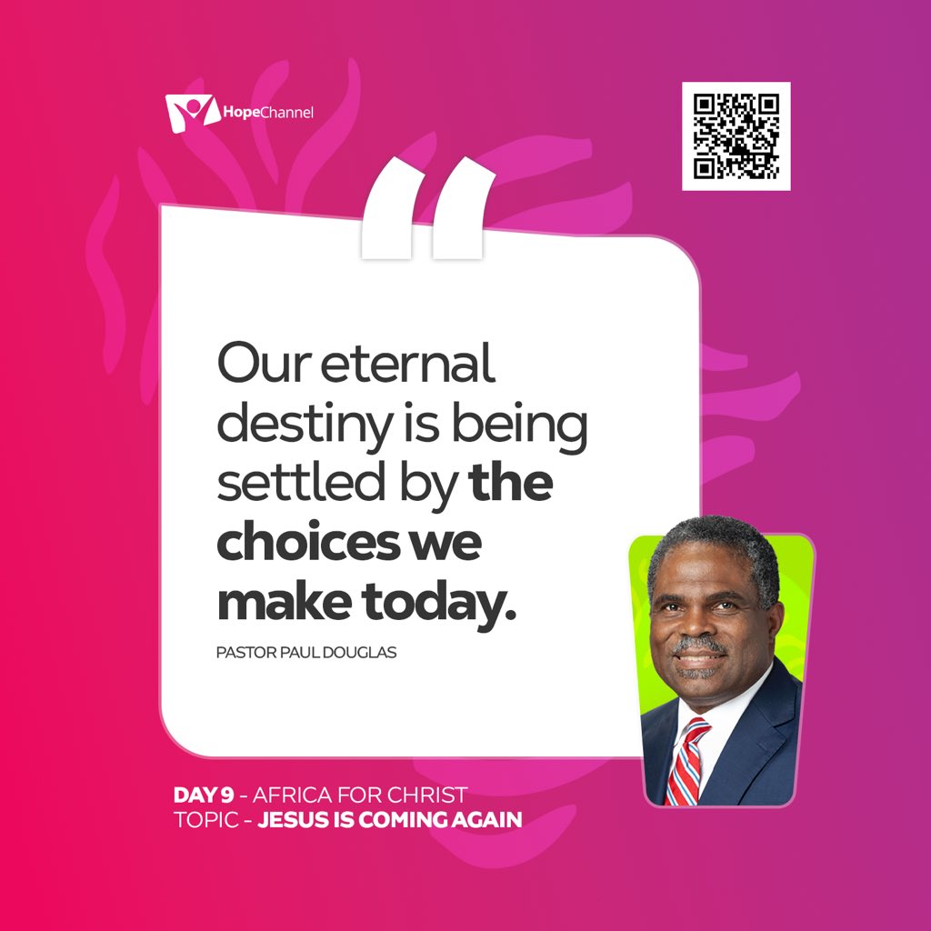 hopechannelgh's tweet photo. Day Nine || RECAP || JESUS IS COMING AGAIN || AFRICA FOR CHRIST

The second coming of Christ is not symbolic it will be literal, visible, and undeniable. All eyes will see, and all ears will hear.
Speaker: Pastor Paul Douglas

#AriseInHope
#AfricaForChrist https://t.co/si73GEpRHW