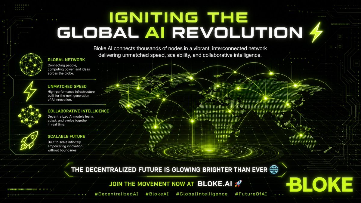 bloke_ai's tweet photo. Powering the next era of decentralized AI through a vibrant global neural network! ⚡ Bloke AI delivers unmatched speed, scalability, and collaborative intelligence — the future is glowing brighter than ever!
#DecentralizedAI #BlokeAI #FutureOfAI https://t.co/zwoU3O4C7C