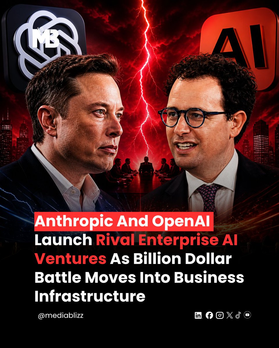 The AI race is entering its most profitable phase yet.
Both Anthropic and OpenAI are launching major enterprise AI ventures, backed by top private equity and investment firms.

#AI #OpenAI #Anthropic #Business #TechNews