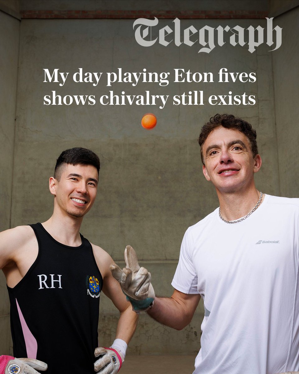 TelegraphSport's tweet photo. 'My day playing the poshest sport in the world'

@simonbriggs learns that chivalry is not dead as he takes to the Eton fives court

🔗: https://t.co/XM335dzG2o https://t.co/fp1sZ4CPIn