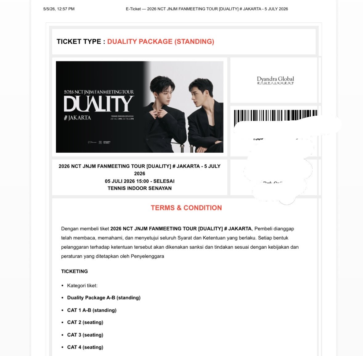 TineSR's tweet photo. WTS JNJM FANMEET JAKARTA

DUALITY PACKAGE 1TIX

• fullpay only✅
• diurus sampe fisik✅
• 100% trusted✅ https://t.co/G6APYDu28M