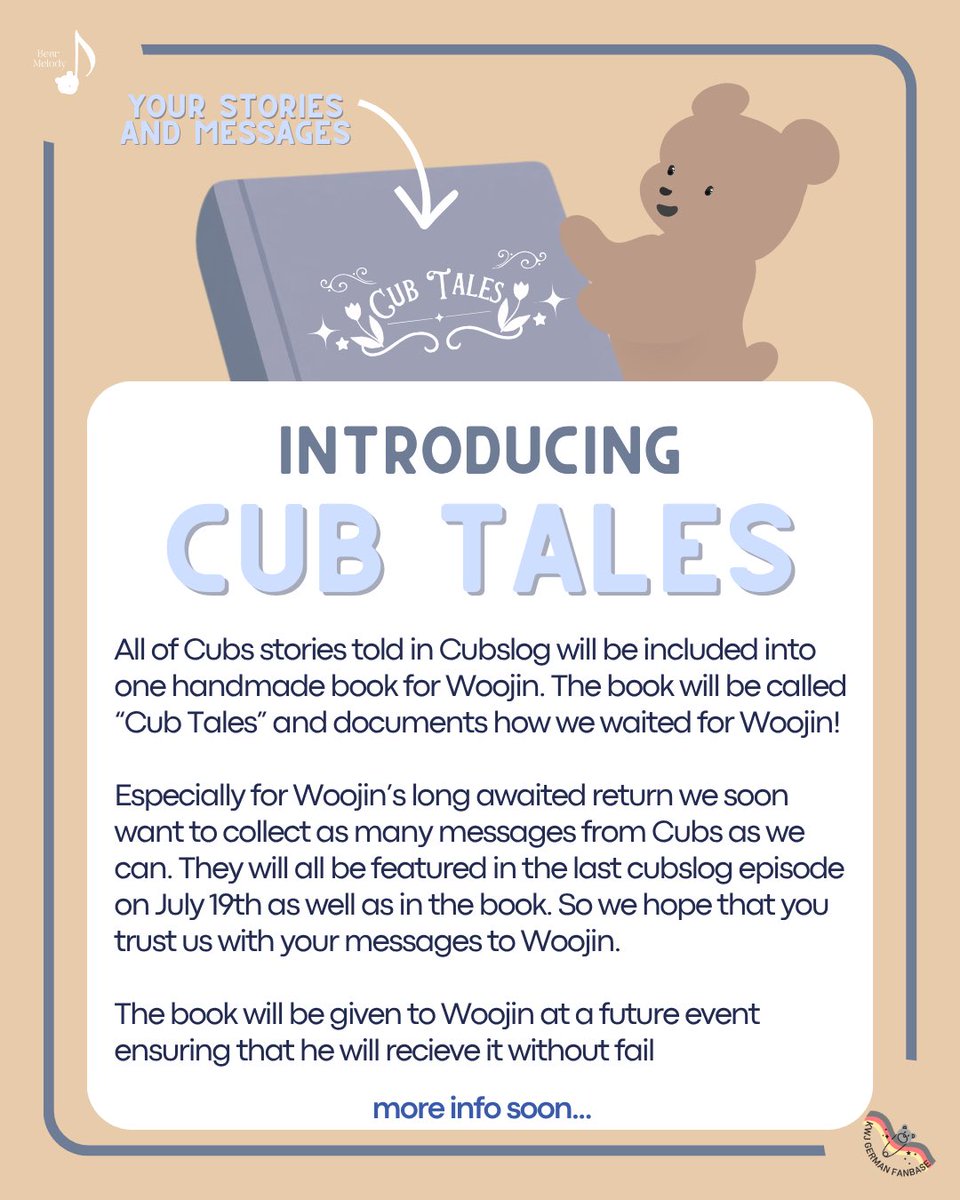 kimwoojin_DE's tweet photo. 🧸✮⋆˙𝑪𝒖𝒃 𝑻𝒂𝒍𝒆𝒔˚˖𓍢ִ໋❀🧸

Will you be part of Cub Tales?
 If you have any questions pls tell us in the comments or dms us 

#KIMWOOJIN #김우진 #우진
#KIMWOOJIN_CUBSWILLWAIT
#CUBSLOG https://t.co/6WMsSzEuKR