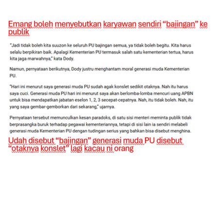 mokuroca's tweet photo. Mari bersama menjaga semangat kerja para ASN kementerian di bawah kepemimpinan Menteri PU Dody Hanggodo agar tetap profesional melayani masyarakat @KemenPU 

#dodyhanggodo #KawalASNPUKonslet #menteripukonslet #menteripu #dodyhanggodokonslet https://t.co/dOokG1F77E