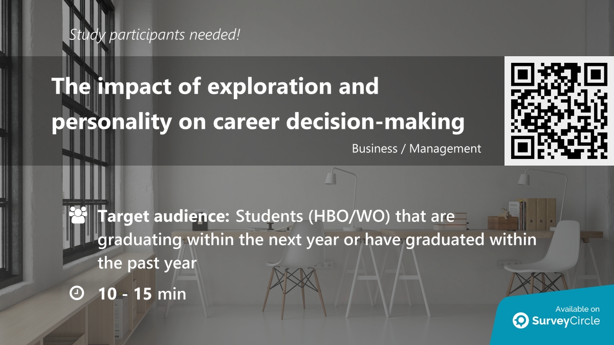 daily_research's tweet image. Participants needed for online survey!

Topic: "The impact of exploration and personality on career decision-making" via @SurveyCircle

#careers #students #exploration #decisions #survey #surveycircle