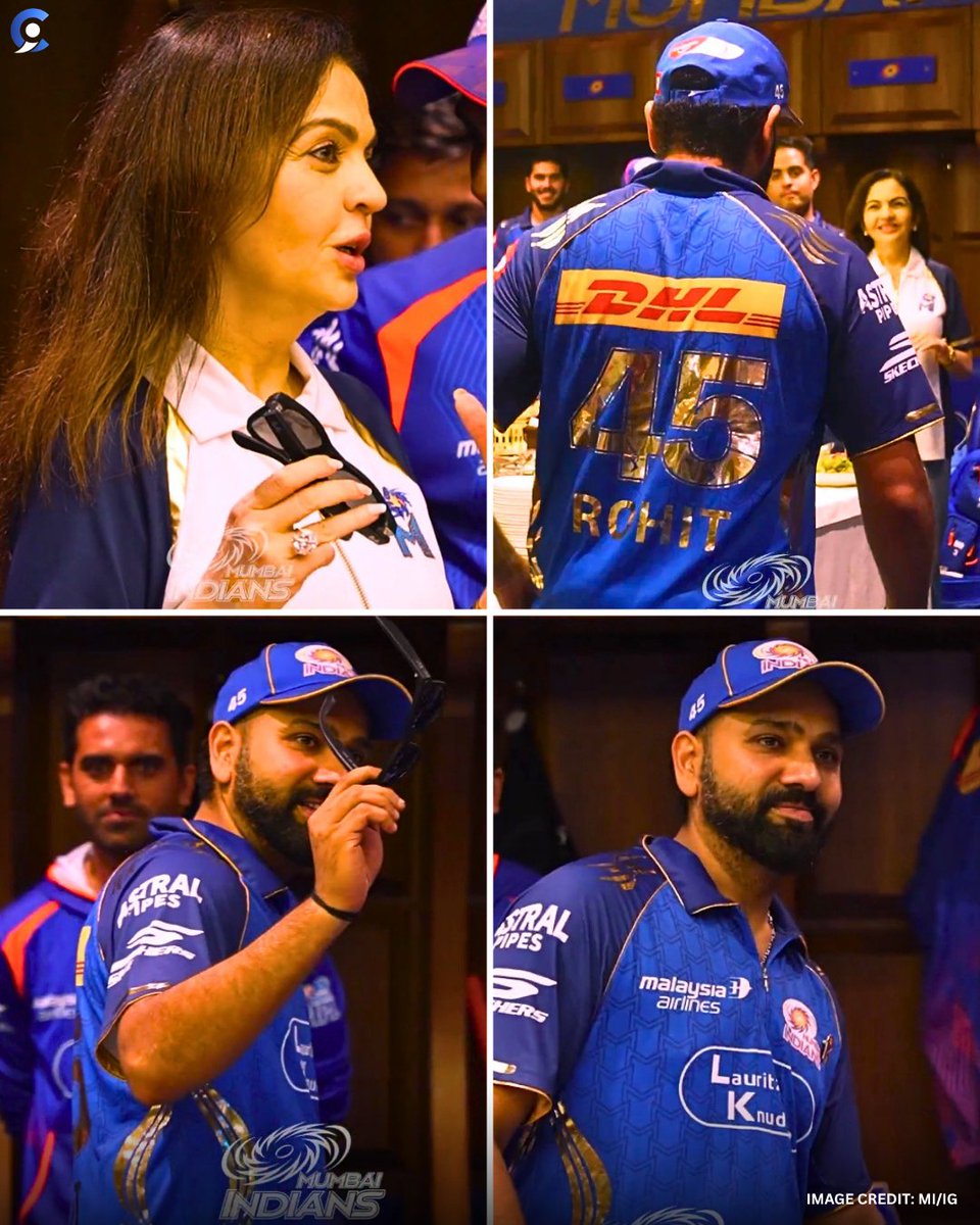No_one_91_'s tweet image. Nita Ambani's presents the Maverick Award to Rohit Sharma after his brilliant 84 off 44 against Lucknow Super Giants. 💙🔥 

#IPL2026 #RohitSharma #CricketImpluse
