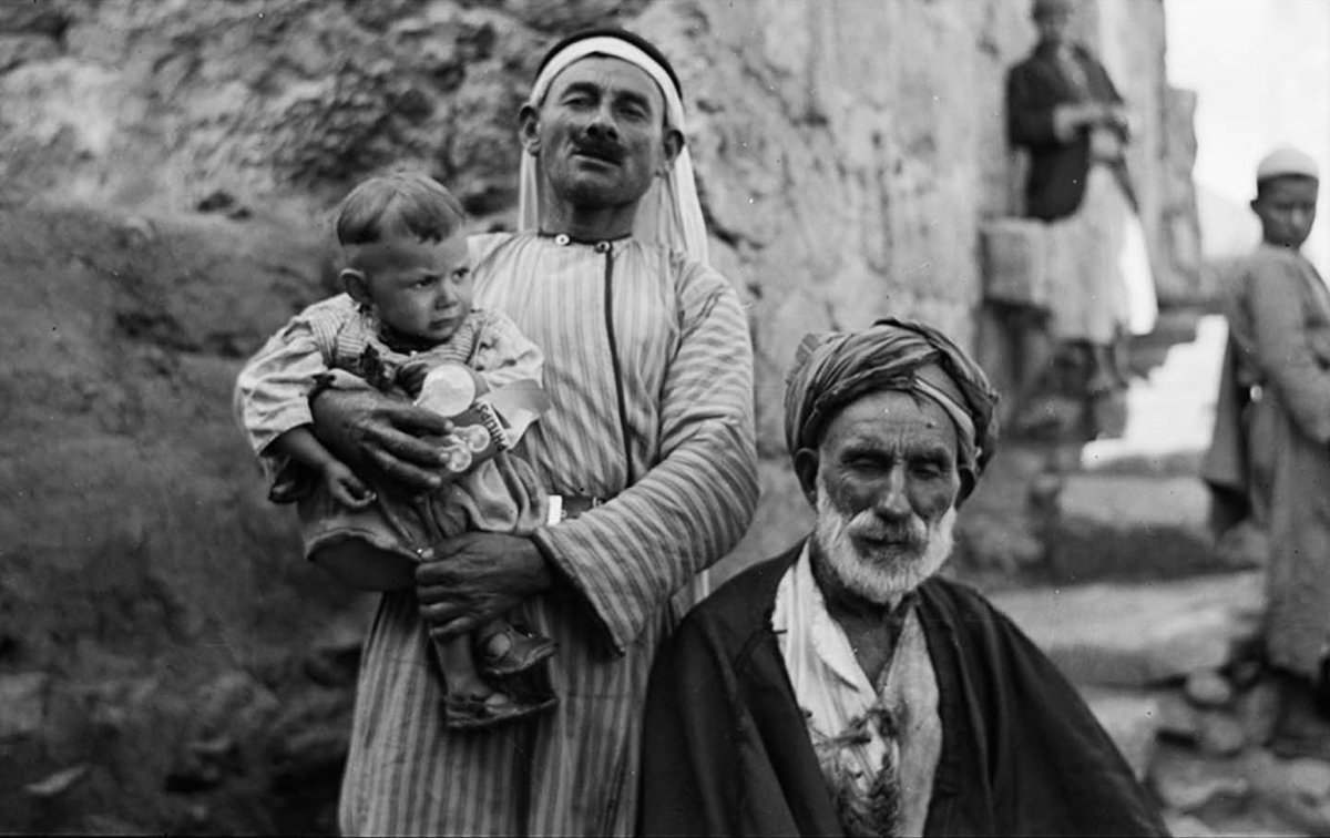 Three generations of Palestinians from the village of Dhahiriyya (located between Hebron and Beersheba), Palestine, 1940