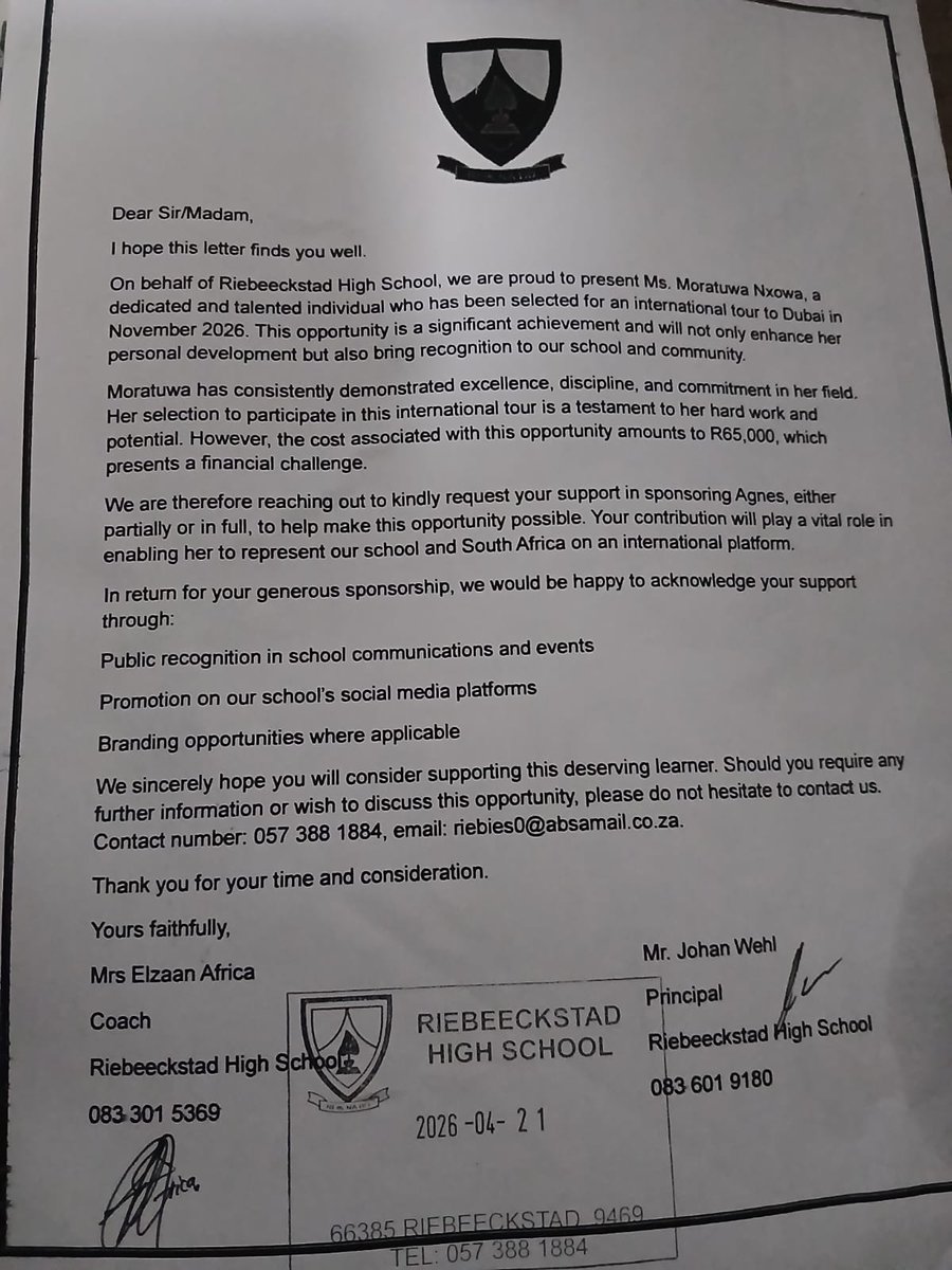 MphoLento's tweet photo. Please donate for Moratuwa. She has been selected for a netball team going to Dubai. Please make it possible for her, Parents contact details: Mamaki Nxowa 0642311824 @ChrisExcel102 @Lord_Ori_ @Am_Blujay @Netball_SA @GaytonMcK https://t.co/QtddGqgUVk