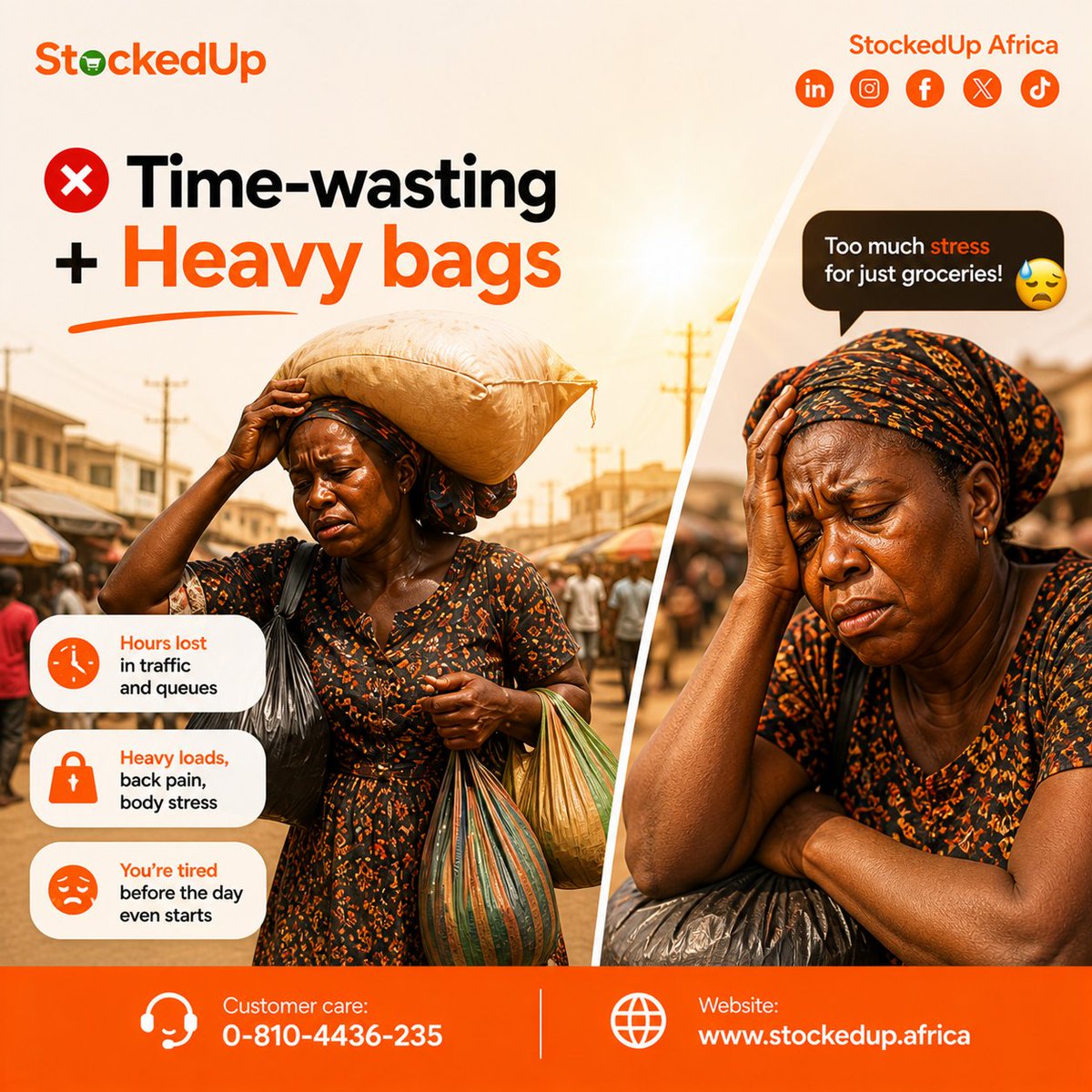 stockedupafrica's tweet photo. Let’s be honest Awka…

Buying foodstuff these days is stressful 😩
Crowded markets • Unstable prices • Wasted time • Heavy bags

That’s exactly why we built StockedUp Africa.

No more stress. Just fresh groceries delivered to your doorstep.

Slide through to see the differenc https://t.co/JJhXz9No9n