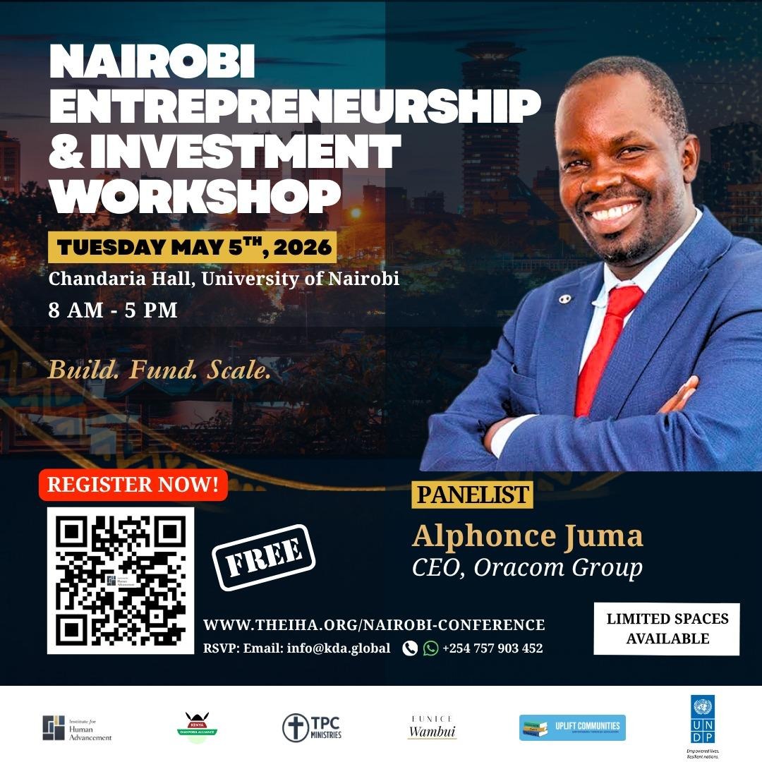 ClintonLion100's tweet photo. Leadership on the big stage. Our very own Mr. Alphonce Juma, CEO of Oracom Group, is a panelist at today's Nairobi Entrepreneurship &amp; Investment Workshop at Chandaria Hall, UoN. Proud to be represented at conversations that shape the future of business in Kenya. 
#OracomGroup https://t.co/nWKyapxtsC