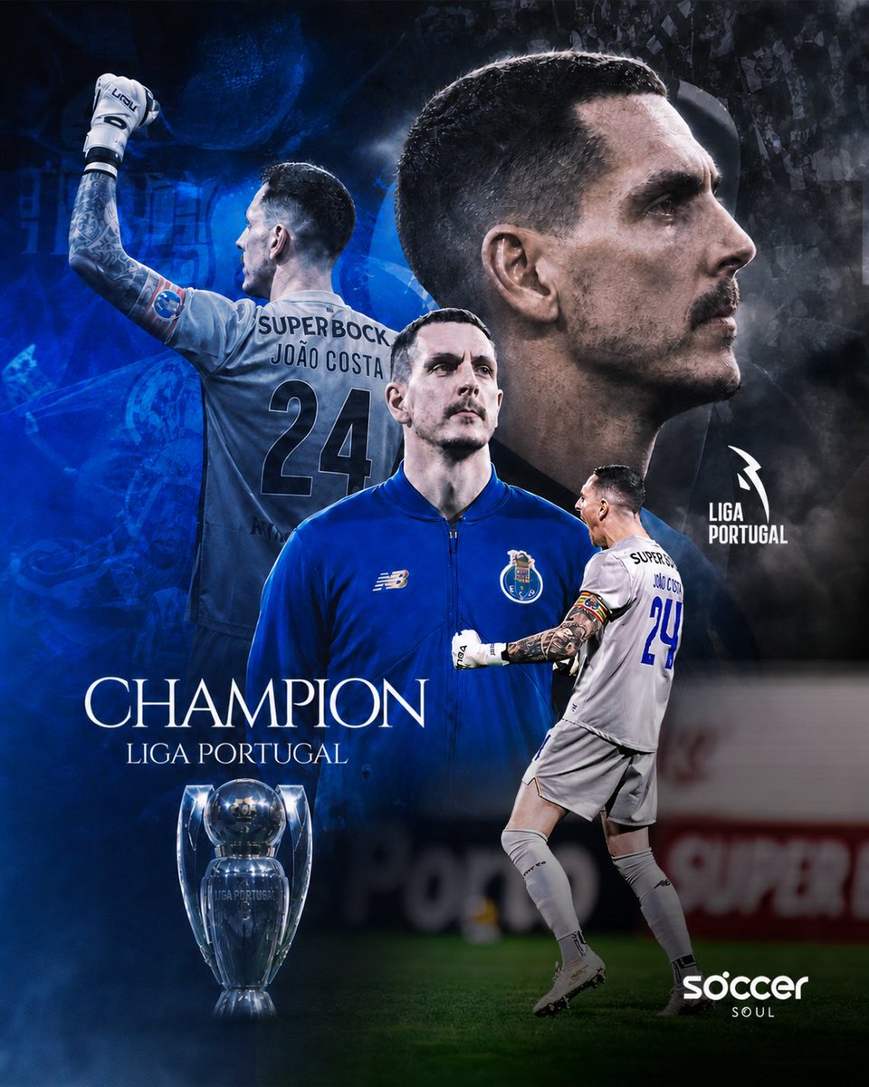 Champion of Portugal. 🏆
João Costa celebrates the title with FC Porto in the Primeira Liga.

#SoccerSoul #OurSoulisOne #JoãoCosta