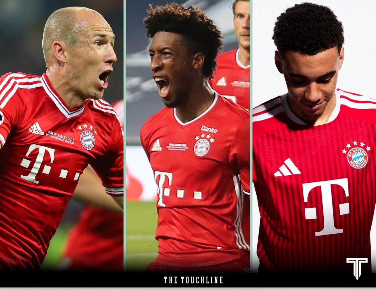 TouchlineX's tweet photo. 🇩🇪🚨 𝗗𝗜𝗗 𝗬𝗢𝗨 𝗞𝗡𝗢𝗪: The last 2 times that Bayern Münich wore next season's kit in the Champions League, they ended up winning the competition.

Their new 2026/2027 home kit will be used for the first time against PSG tomorrow. https://t.co/vMrwWbJhci