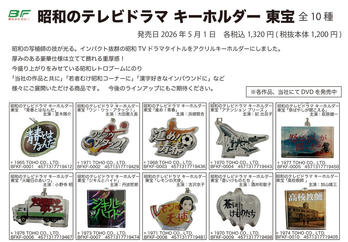 6F/ドラマ] 母の日、父の日にも🌹 『昭和のテレビドラマキーホルダー