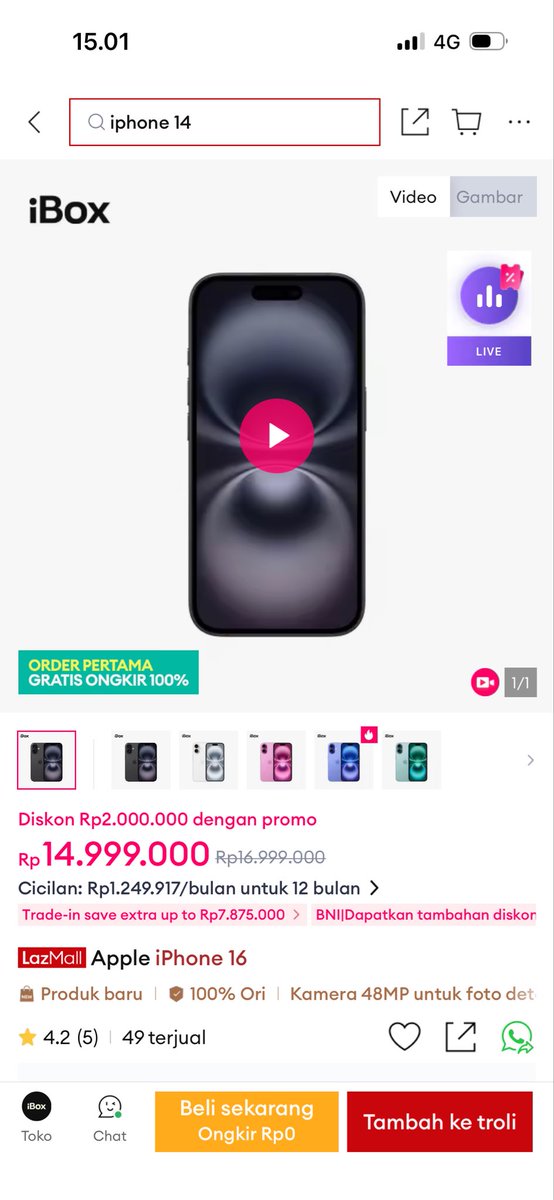 robihan's tweet photo. @LazadaID Bismillah, pengen beli iphone 16 min di Lazada 5.5 Sale… https://t.co/lMlsx4xsB9