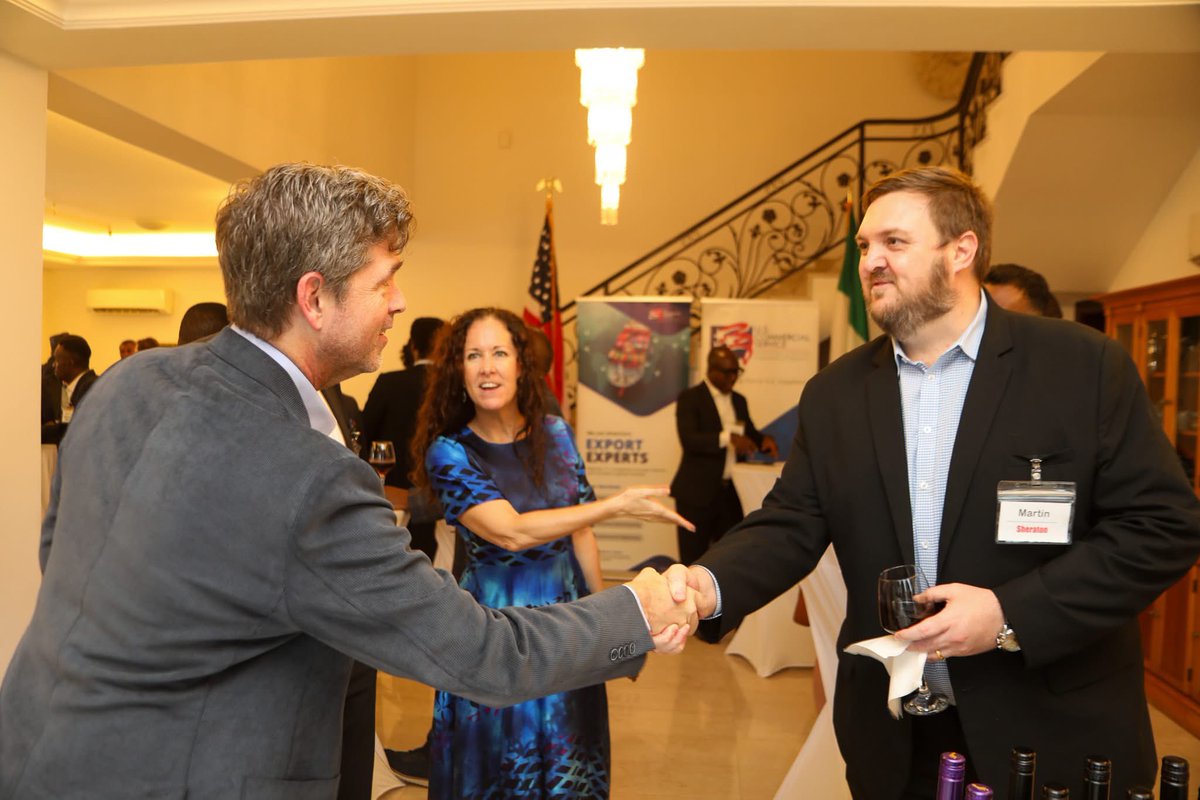 USinNigeria's tweet photo. U.S. Foreign Commercial Service hosted a U.S.-Nigeria Business Networking Reception bringing together Nigerian firms that have participated in major U.S. trade shows, members of the Network with the USA (NUSA) program, and U.S. companies from priority commercial sectors. Through the NUSA program, vetted Nigerian businesses gain access to U.S. trade and investment opportunities, making both countries more prosperous. 

 #DidYouKnow that two-way trade between the United States and Nigeria grew 14 percent in 2025 to nearly $15 billion? 

 Learn more: https://t.co/oreBwcjGpD   

#TradeTuesday