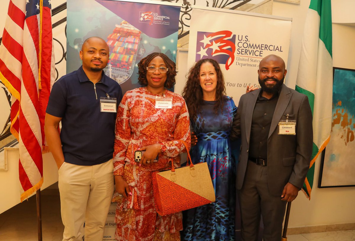 USinNigeria's tweet photo. U.S. Foreign Commercial Service hosted a U.S.-Nigeria Business Networking Reception bringing together Nigerian firms that have participated in major U.S. trade shows, members of the Network with the USA (NUSA) program, and U.S. companies from priority commercial sectors. Through the NUSA program, vetted Nigerian businesses gain access to U.S. trade and investment opportunities, making both countries more prosperous. 

 #DidYouKnow that two-way trade between the United States and Nigeria grew 14 percent in 2025 to nearly $15 billion? 

 Learn more: https://t.co/oreBwcjGpD   

#TradeTuesday