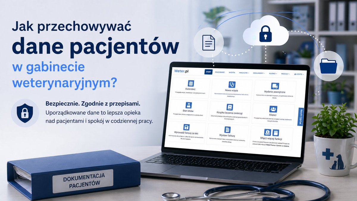 weterPL's tweet photo. Dane pacjentów w gabinecie weterynaryjnym powinny być nie tylko zapisane, ale też uporządkowane, aktualne i bezpieczne.

Jak przechowywać historię leczenia, dane właścicieli, dokumenty i informacje o lekach bez chaosu?

Nowy wpis na blogu https://t.co/FbODhUDRBD:
https://t.co/zkl6HoSFAk
