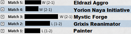 idealistmtg's tweet photo. Another late-night River league: 3-2

I really gotta stop playing these leagues late at night when I'm already sleep deprived. I punted against Reanimator by top-decking a Boseiju against an Animate Dead-ed Sire of Insanity, then passed the turn.

#MTG #MTGLegacy https://t.co/GzzmUJRk3C