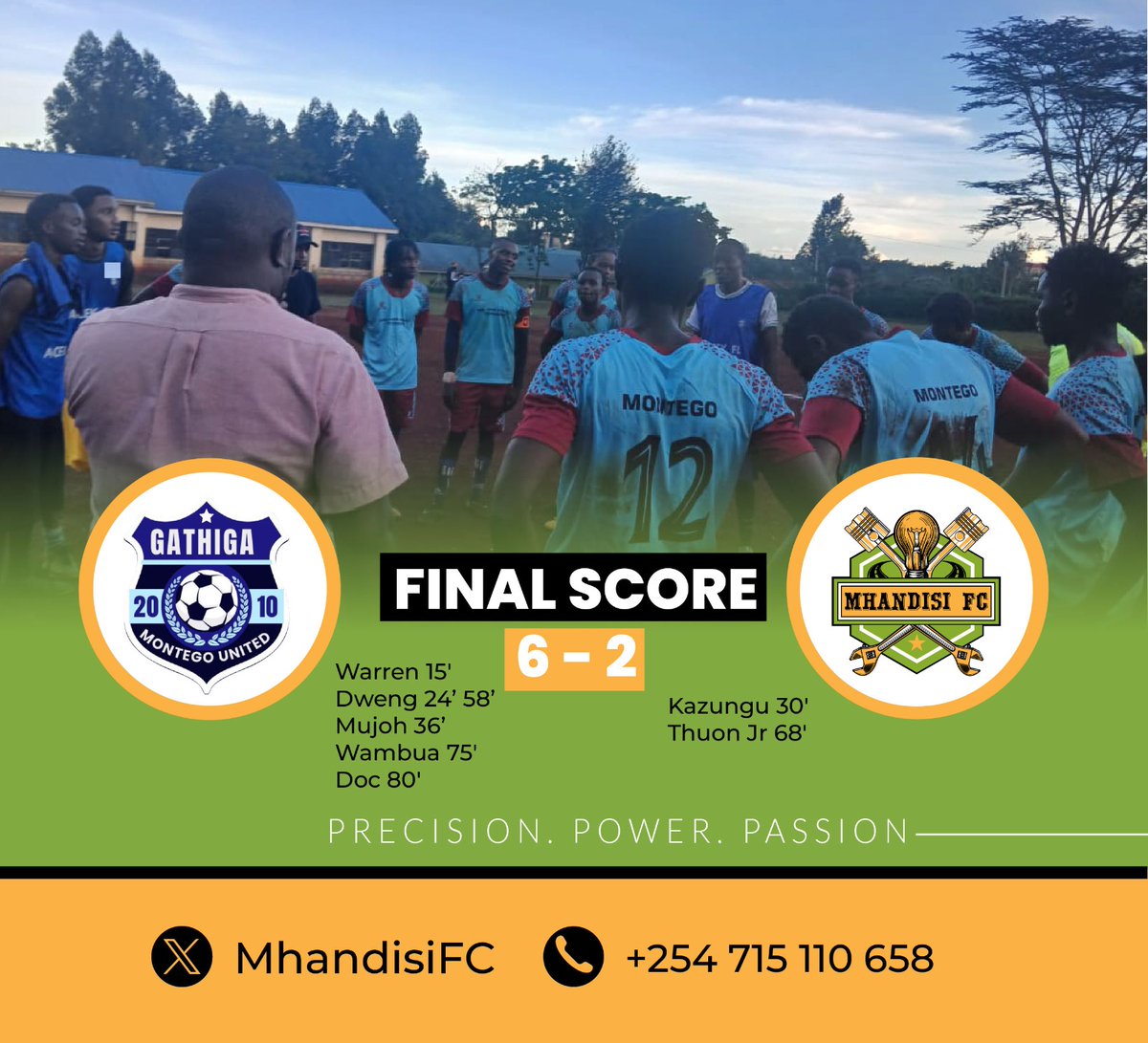 MhandisiFC's tweet photo. A tough away fixture ends in a 6–2 defeat to Montego FC. Lessons learned, heads up, and we reset for the next challenge. 💪⚽ https://t.co/fKKEy4oCrB