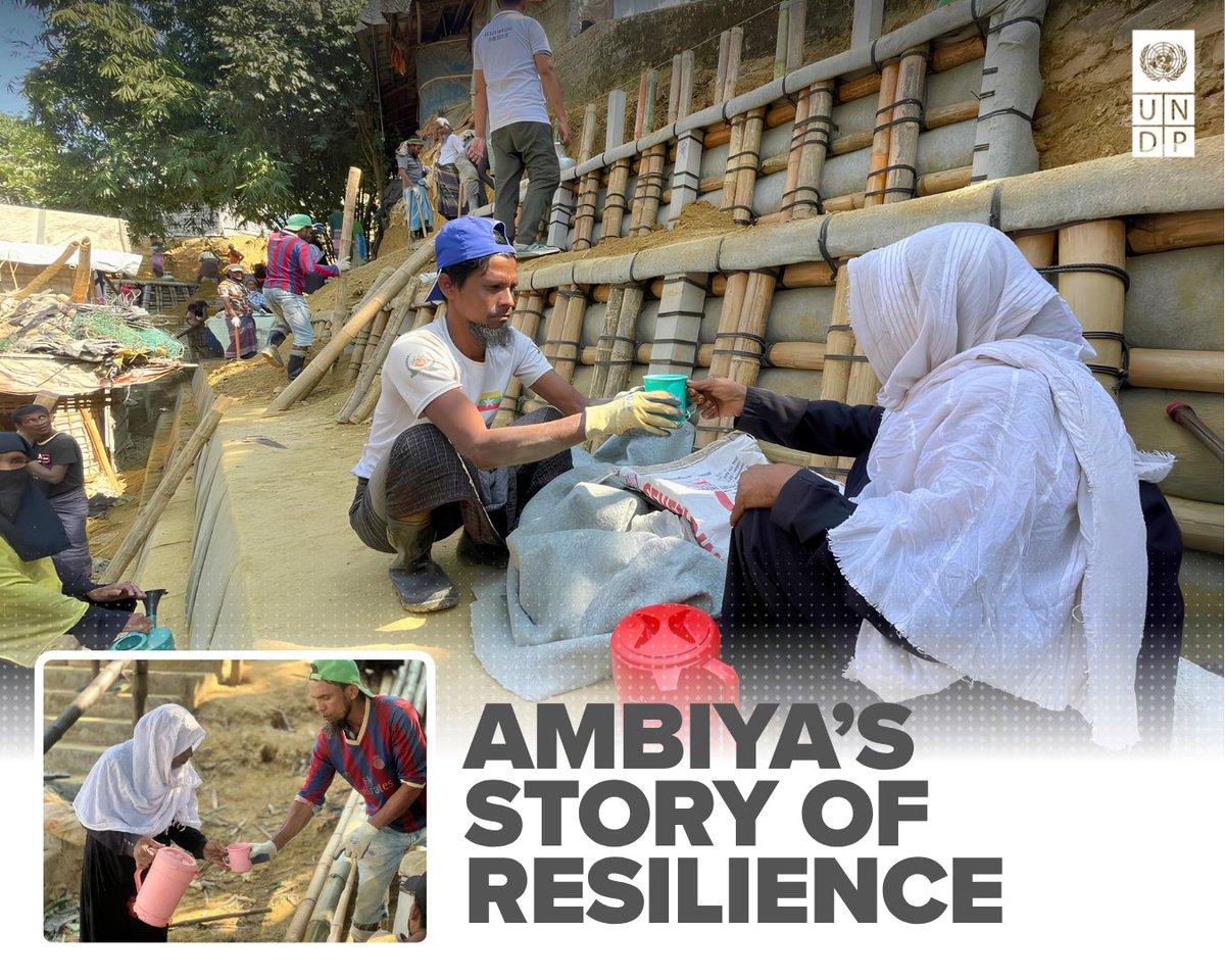 UNDP_BD's tweet photo. At 59, Ambiya never expected to work again but in Cox’s Bazar, she found dignity through purpose. Supported by @UNDP 🇧🇩’s Nature‑Based Solutions and Cash‑for‑Work, elderly #Rohingya women are earning, safeguarding their environment and rebuilding resilience.
Read more: https://t.co/EJwybAqE8m