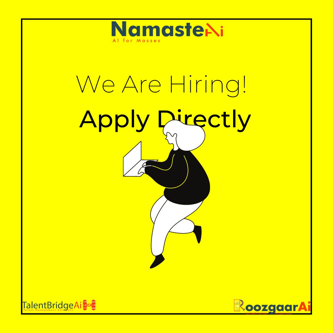 ai_namaste's tweet image. 🚀 Join the Team! 🚀

talentbridge.namaste.ai/s/v6UCx

talentbridge.namaste.ai/s/pnLYb

roozgaar.namaste.ai/s/zxgU7

roozgaar.namaste.ai/s/3I6Xf

#NowHiring

#JoinOurTeam

#OpportunityKnocks

#namasteai

#talentbridgeai

#roozgaarai

@namasteai @roozgaarai @talentbridgeai