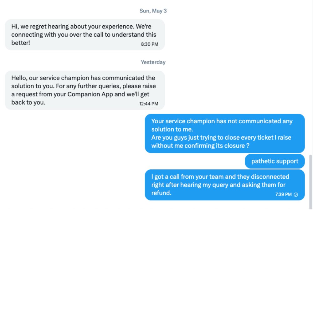 ItsHotFix's tweet photo. @bhash @OlaElectric Is this how you provide customer support ? You took my money, didn't give me service, didn't solve my issue, not giving me refund, not picking up my dead ola scooter for repair... you guys are looting customers. https://t.co/NSfxQDjGgd