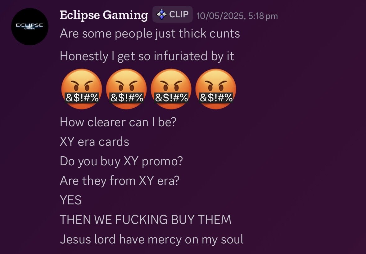 han_han_420's tweet photo. @NataliePokeTCG Incase people are still seeing this, proof of him talking down and aggressively about his customer base https://t.co/9IaTezoYQG