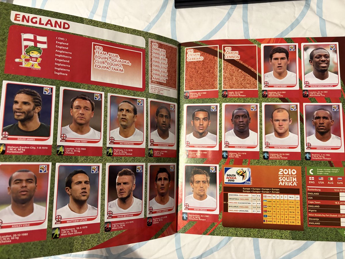 jackc_96's tweet image. Throwback to South Africa 2010 @OfficialPanini World Cup sticker album, look at the quality of players in that tournament 👏🏻🔥 #panini #stickers #worldcup #southafrica #football