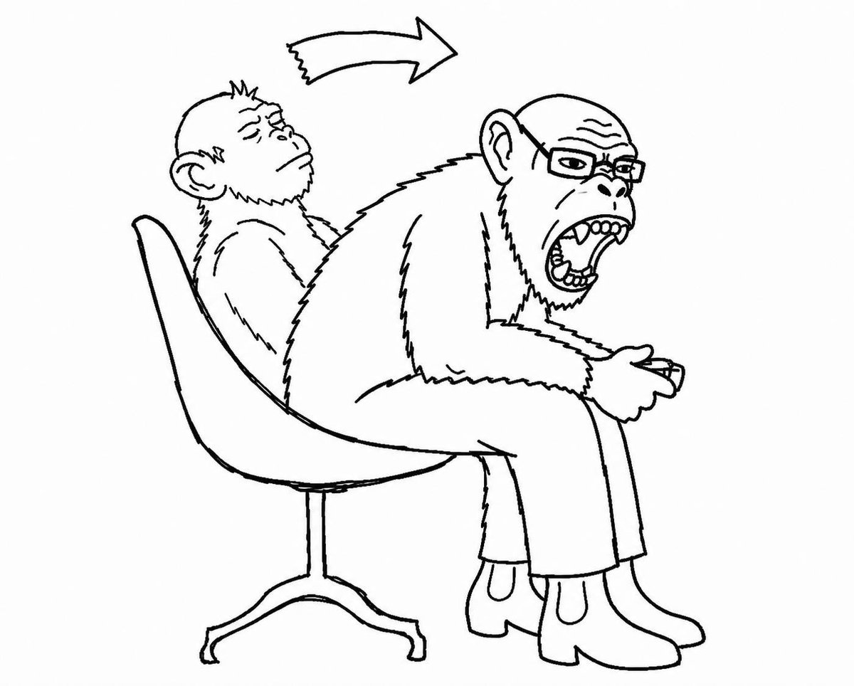 iworkalone's tweet photo. I’m locked in on chimping out https://t.co/AbdWDLxMTE