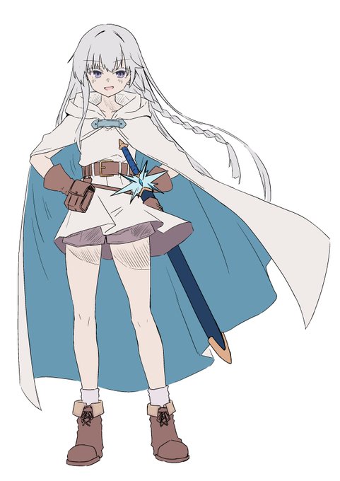 オリキャラに色をつけたよ。白いのがシクロで青いのがヴァルナって名前だよ。 